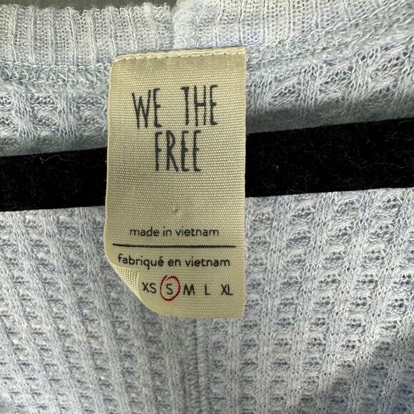 Free People We the Free Catalina Thermal V Neck Oversized Waffleknit Top Small - Picture 4 of 7